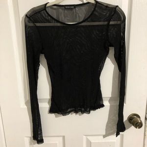 Black mesh top